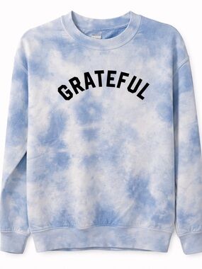 Grateful Crew Neck Blue Tye Dye